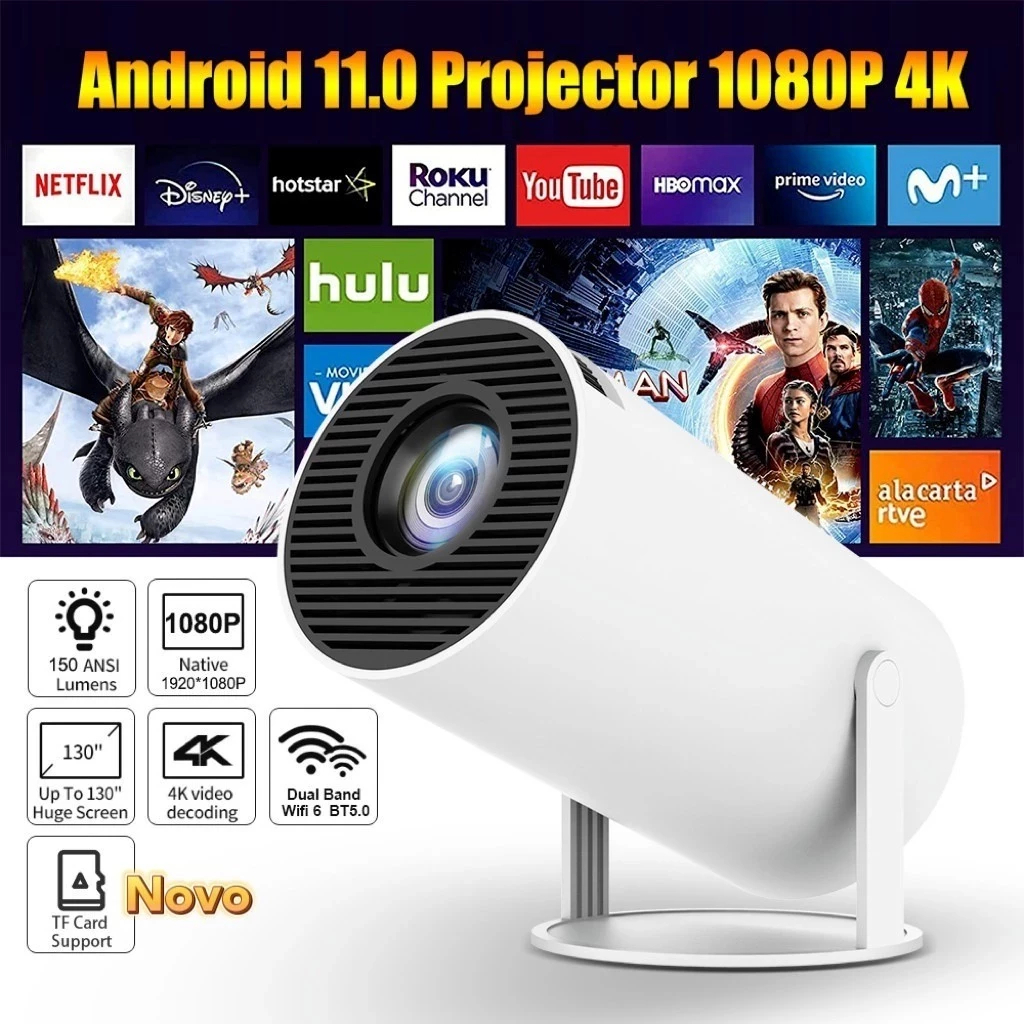Projetor 4K HD Telefone de 150 polegadas, TV B0x, Xbox, PS, PC, Wifi HY300 Pro Magcubic Enviar Agora